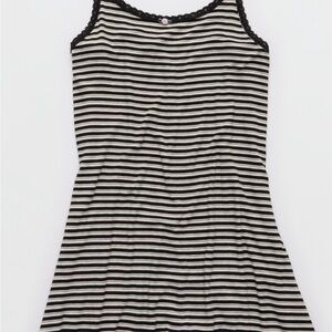 Black and White Striped one piece
